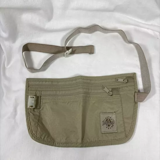 Eagle Creek Khaki Undercover Money Belt 2-zippers Elastic Adjustable Waist Band