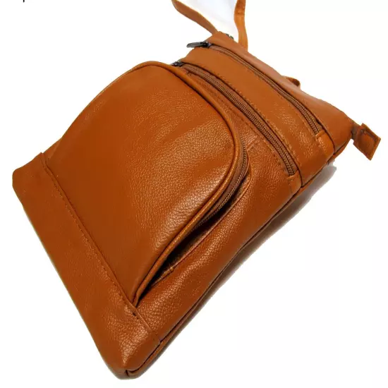 Real Leather Shoulder Bag Handbag Purse Cross Body Organizer Smart Phone Pockets