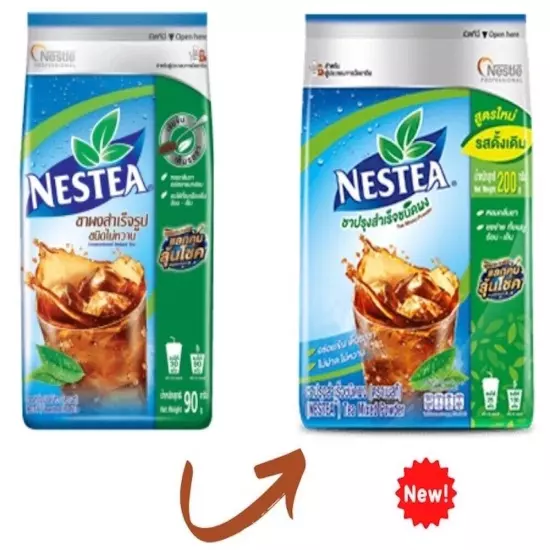 NESTEA Unsweetened 100% Tea Instant THAI ENGLISH Hot Iced Easy Brew 200g +track