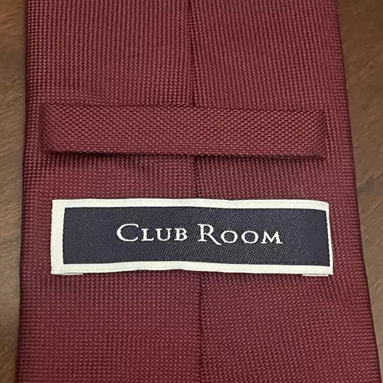 Club Room Burgundy 100% Silk Men’s Neck Tie Made In China