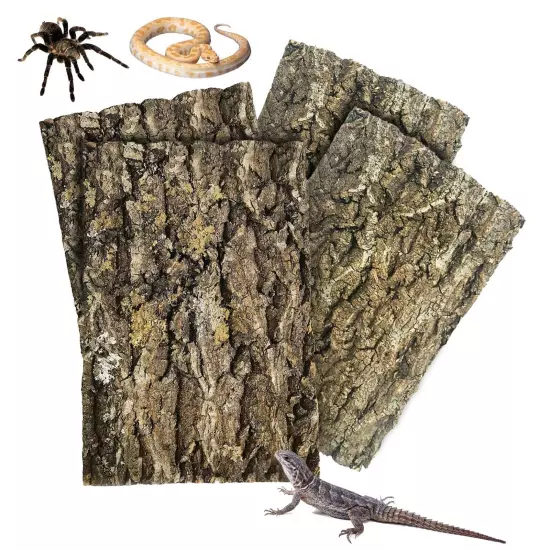 4PCS Cork Tile Background Bark 11.8”Lx7.7”W Reptile Tank Background Terrarium...