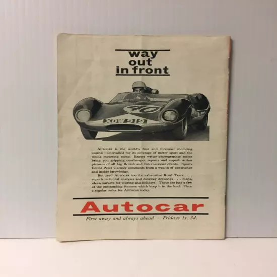 1963 Silverstone Nottingham Sports Car Club Program Sabre Six by Reliant Racing