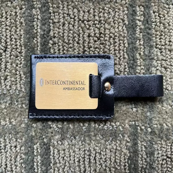 Vintage NOS Intercontinental Ambassador Travel Luggage Tag Gold Tone