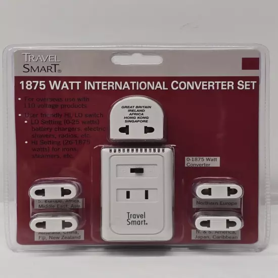 International Outlet Adapter Set, Travel Smart - 110/220 Voltage/ Free Shipping!