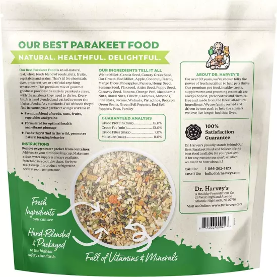 Our Best Parakeet Food, Wholesome Seeds, Nuts, Fruits, and Vegetable Bird Feed f