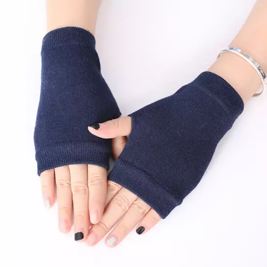 Women Winter Half Finger Fingerless Gloves Wrist Arm Hand Warmer Knitted Mittens