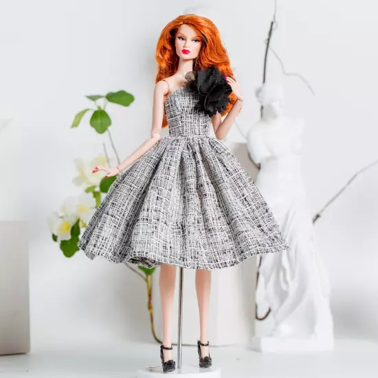 Black Style 1/6 Doll Clothes Handmade Wedding Dress 11.5" Dolls Outfits Gown Toy