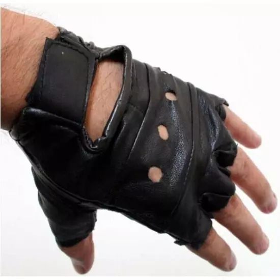 Fingerless Unisex lambskin gloves