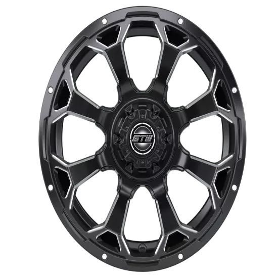 Set of 4 GTW 14" Raven Matte Black Lifted Golf Cart Wheels on 23" A/T Tires