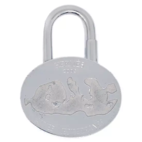 Hermes 2003 Annee Mediterranee Cadena Padlock Bag Charm Silver 162446