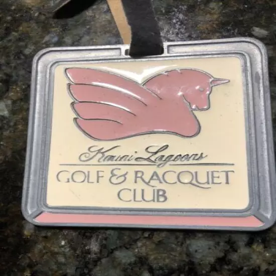 Vintage kauai lagoons golf & Racquet Club Golf Bag Tag Enamel Metal