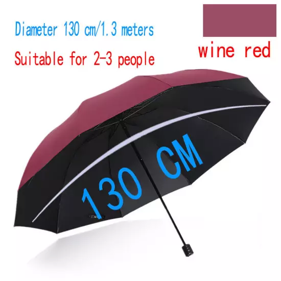 Super Large Folding Umbrella Windproof Fold Business Sun Rain Travel Whole Famil