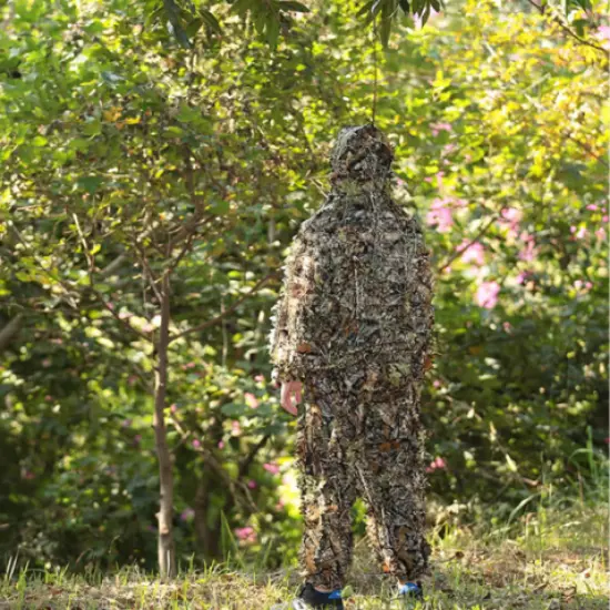 3D Ghillie Suit Set Sniper Train Leaf Jungle Forest Wood Hunting Camouflage