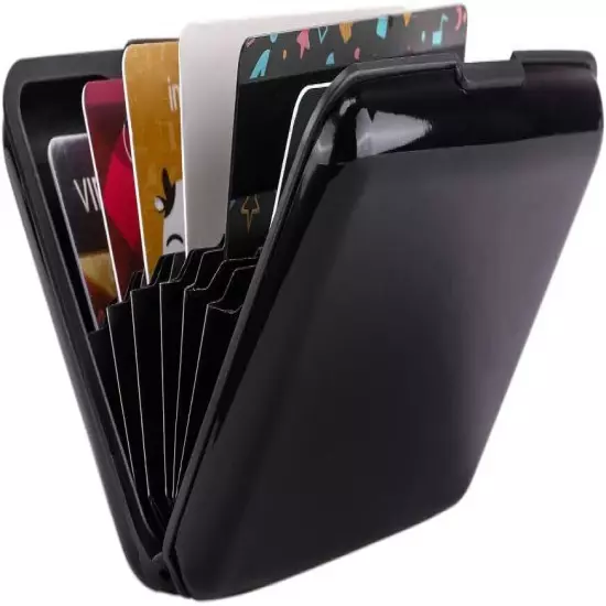 ELFISH RFID Blocking Credit Card Protector Aluminum ID Case Hard Shell Black 