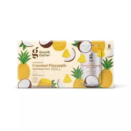 Coconut Pineapple Sparkling Water - 8pk/12 fl oz Cans - Good & Gather