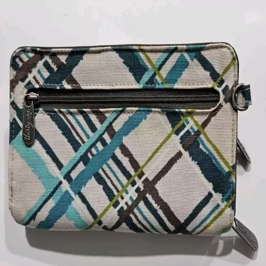 Thirty One Sea Plaid Zip Around Wallet