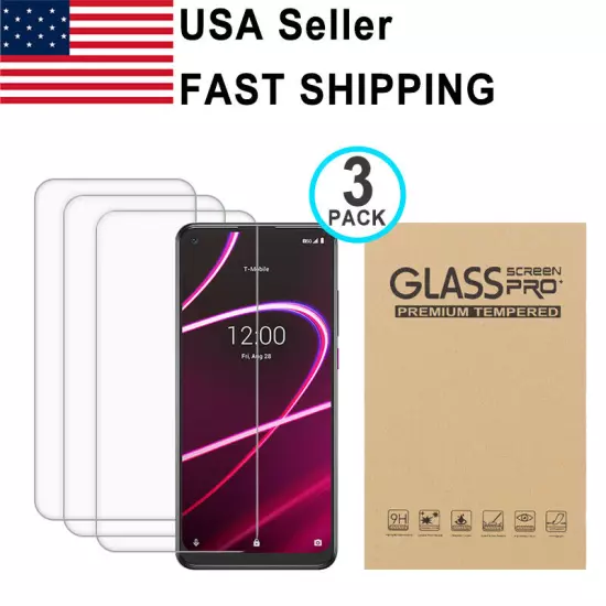 3PK Tempered Glass Screen Protector For T-Mobile Revvl 4 4+ 5G V+ 6 6X Pro 5G