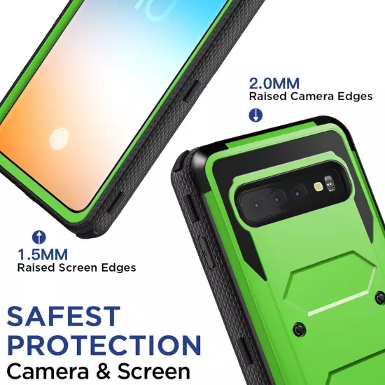 Green Case For Samsung Galaxy S10 5G/S10+/S10e Shockproof Cover / Tempered Glass