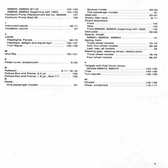 Cushman Body, Brakes, Chassis Parts Manual for Haulster 832971 - Digital Format