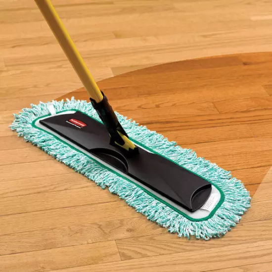 Rubbermaid FGQ43800GR00 HYGEN 36" Green Microfiber Fringed Dust Mop Pad