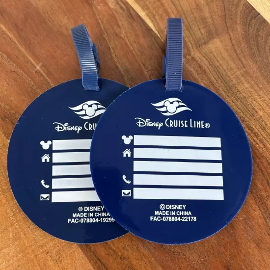 New Disney Cruise Line Castaway Club Member Luggage Tags SET OF 2