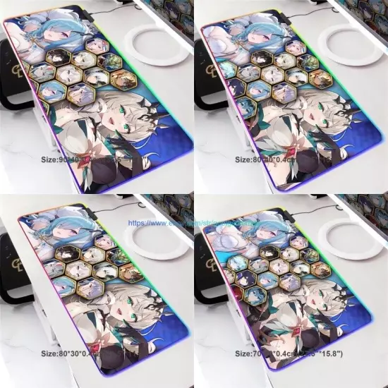 Epic Seven 7 Sexy Anime Girls Large RGB Gaming Mouse Pad Keyboard Play Table Mat