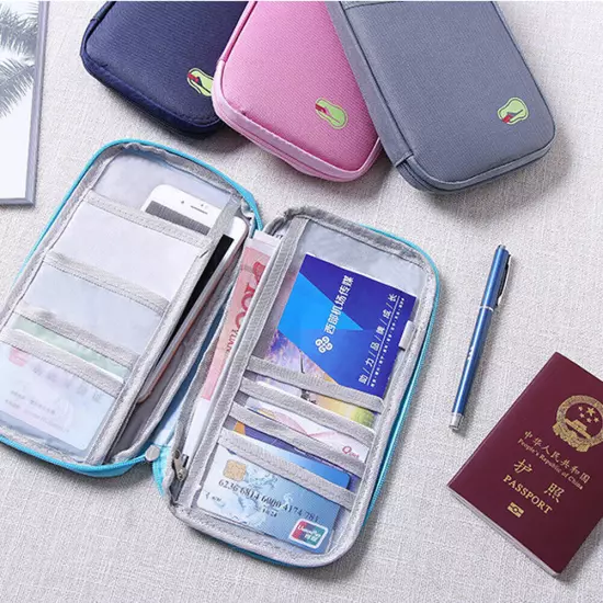 Men Women Passport Holder Travel Wallet Accessories Document Organizer Bag