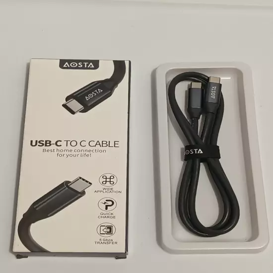 AOSTA HeavyDuty USB C to USB C Cable (3Ft) USB C Charger Cable Fast Charge Cable