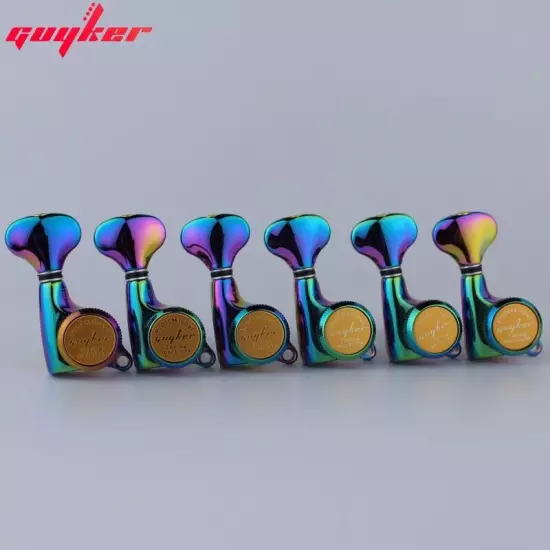 GUYKER 6R Chameleon Rainbow Locking Tuners Guitar Tuning Pegs Electric Guitar