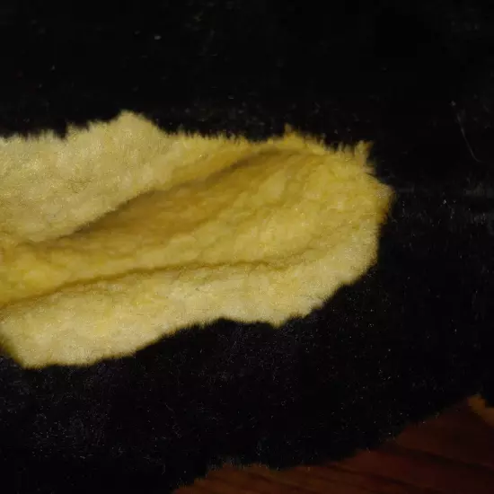 Vintage Buckskin Faux Fur Insulated Winter Mens Mittens X-Large Black Tan