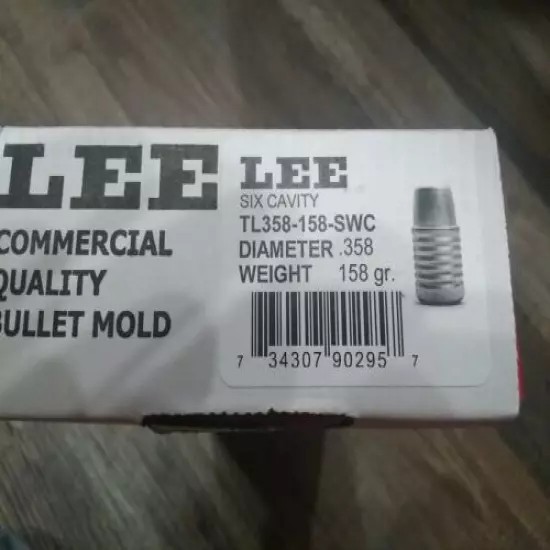 Lee 6 Cavity Bullet Mold TL358-158-SWC for 38 Special, 357 Magnum .358" #90295