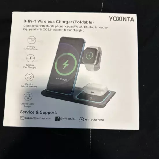 NWT Yoxinta 3 in 1 Wireless Charger (Foldable) - White