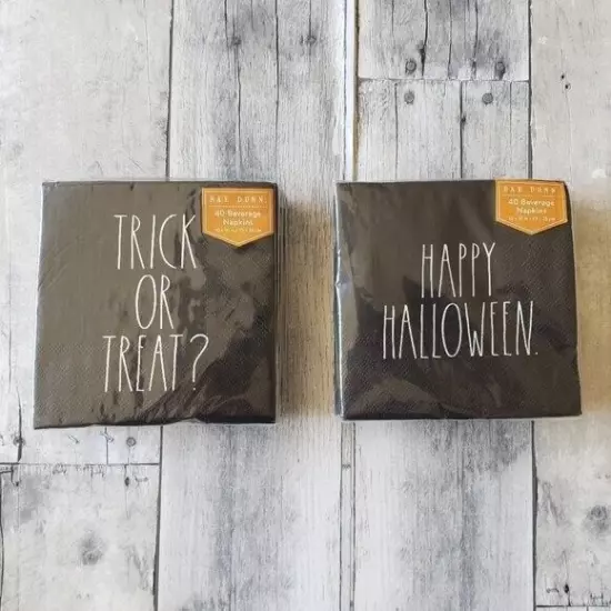 NWT Rae Dunn Halloween Paper Napkins - 80 count Happy Halloween & Trick or Treat