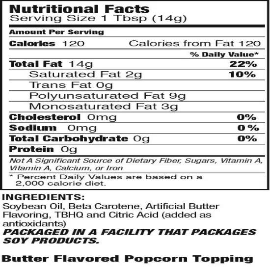 Buttery Flavor Popcorn Topping (Gallon Only) 8 Pound (Pack of 1) 