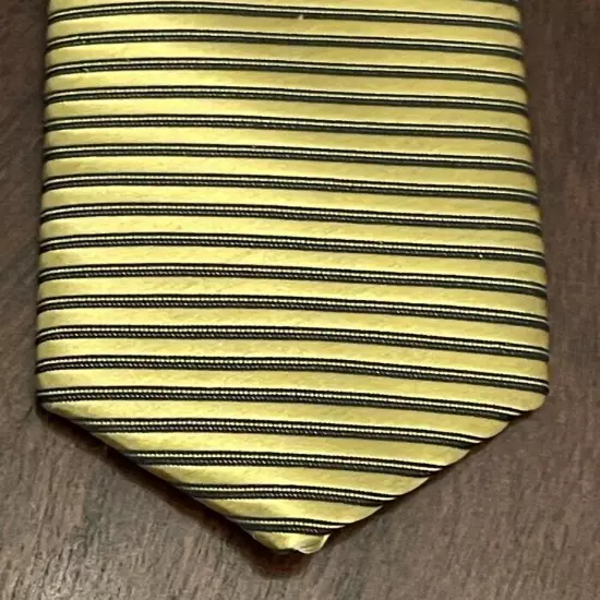 Firenze Gold Black 100% Silk Men’s Neck Tie Made In Italy