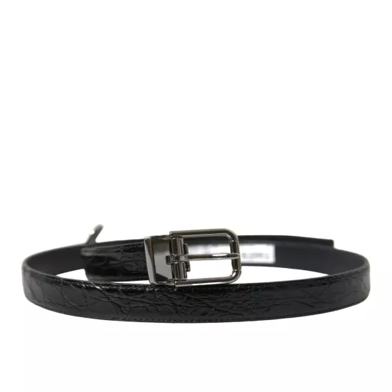 Dolce & Gabbana Leather Metal Buckle Belt - Belts - Black -Size 90