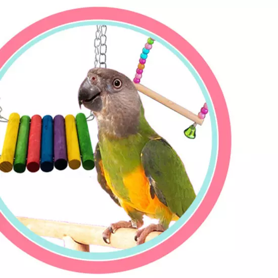 Birds Toy Pet Bird Parrot Cage Hut Nest Bird Toy Hammock Swing Toy Hanging =t=