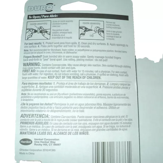 Duro Super Glue 1 Pack of 4 Tubes, Clear (.07 oz Tubes)