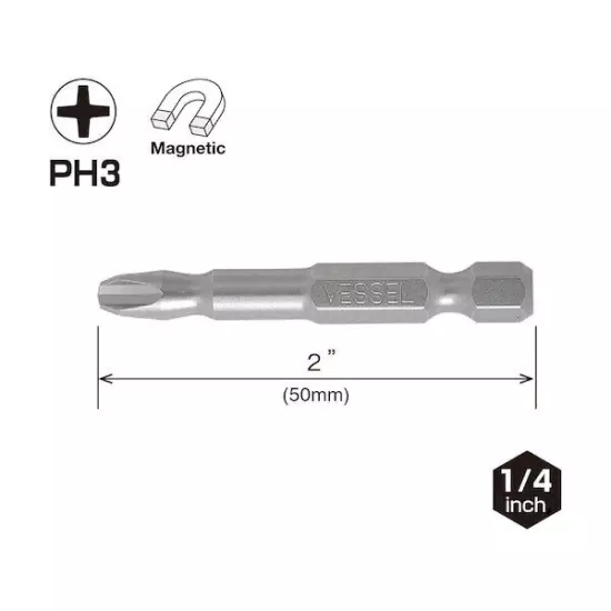 VESSEL NTPH350P25K NECK TORSION Power Bit PH3x50,PK25