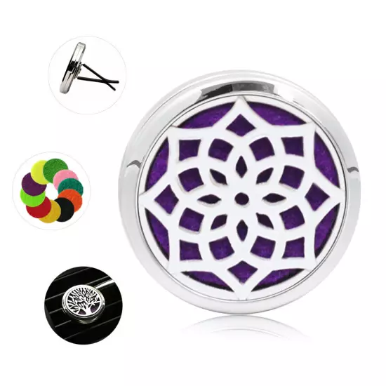 Car Diffuser Vent Clip Air Freshener Essential Oil Aroma diffuser Locket 10Pads 