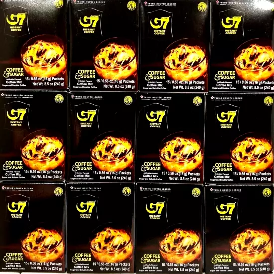 G7 2-In-1 Coffee & Sugar Instant Coffee 15 Sachets x 16g(Pack of 12)~6/15/2025