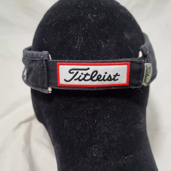 Titleist FJ Foot Joy Black and White Embroidered Adjustable Golf Visor Footjoy