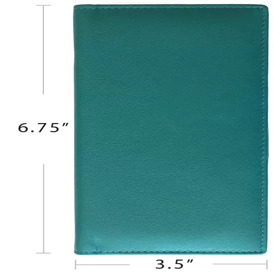 RFID Leather Checkbook Cover With Credit Card Slots and Pen Holder