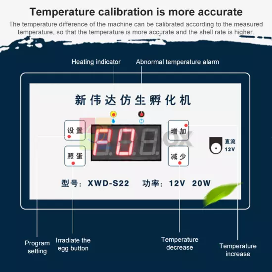 22/42 Egg Incubator Temperature Control Automatic Foam Bionic Egg Incubator Tool