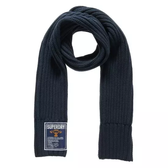 Superdry Super Cable Chunky Knit Navy Blue Unisex Scarf