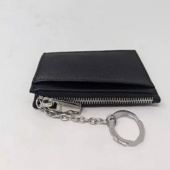 New Tumi Belden Zip Card Case w/Key Chain * Black Leather * NWOT