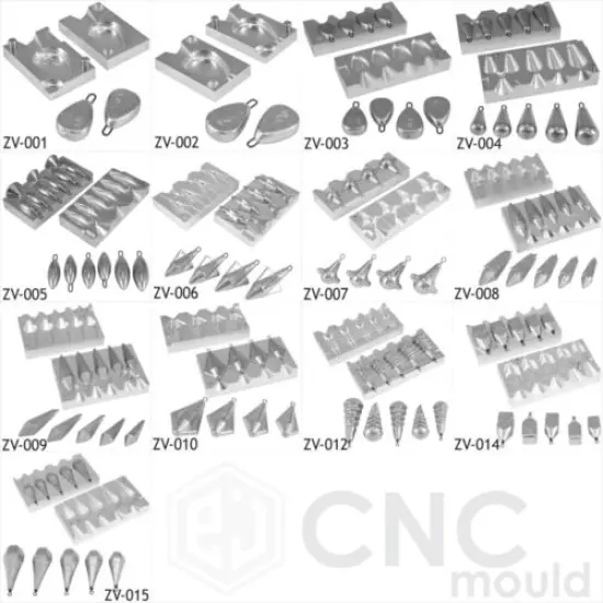 Fishing Lead Mould CNC Aluminium Sea Weights Moulds 1oz to 7oz various forms NEW