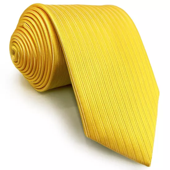 S&W SHLAX&WING Neckties for Men Solid Color Yellow Golden Tie