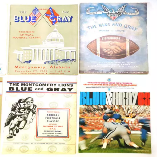 Lot of (15) Different 1949 to 1974 Blue Gray College Football Programs