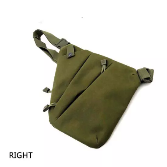 Shoulder Bag Tactical Handgun Storage Holster Left Right Pack Chest Bag Green